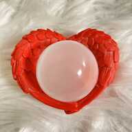 Crystal Sphere Holder Coral Pink Angel Wings
