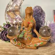 Crystal Sphere Holder Brown Goddess