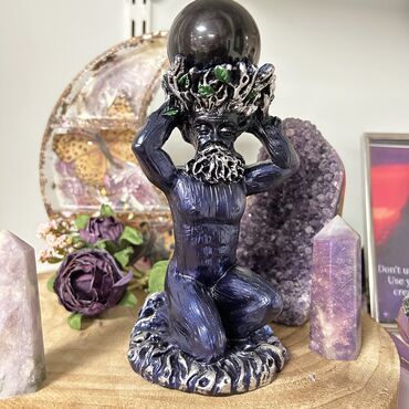 Crystal Sphere Holder Blue Forest God
