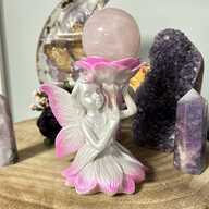 Crystal Sphere Holder Pink Fairy