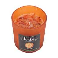 Candle Orange Sacral Chakra with Crystals