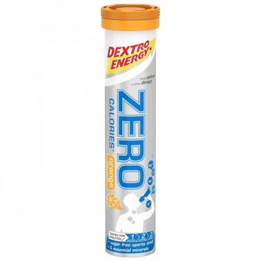 Dextro Energy Zero Calories Electrolytes - Orange Citric acid, sodium hydrogen carbonate, potassium hydrogen carbonate, malic acid, sorbitol, inulin, calcium carbonate, magnesium carbonate, sodium chloride, flavouring, calcium phosphates, sucralose, red-beet juice powder, riboflavins How to useDissolve 1 tablet in 500–750 ml of water and sip during activity. Do not exceed 2 tablets per day.