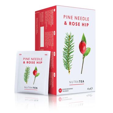 Nutra Tea Pine Needle & Rose Hip Tea Pine Needle Tea (70%) &amp; Rosehip (30%).