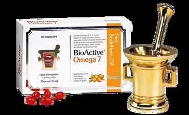 Pharma Nord Bio Active Omega 7 Sea Buckthorn Oil Sea buckthorn oil SBA24 (sea buckthorn oil from seeds and soft parts*; antioxidants: Rosemary extract*, alpha tocopherol; beta-carotene) 72.5% Capsule shell: Modified maize starch, Glycerol, gelling agent: Carrageenan, acidity regulator: Disodium phosphate.Free from artificial colouring, Yeast, sugar and gluten.


Suitable for vegan and vegetarians.