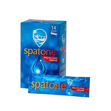 Spatone Iron Sachets Ferric and ferrous are the two types of iron that are found in supplements. Spatone contains ferrous iron (Fe 2+) which is easier to absorb. Spatone can be taken straight from the sachet, or with juice high in Vitamin C. We recommend a single sachet in the morning on an empty stomach, ideally 30 mins before breakfast.