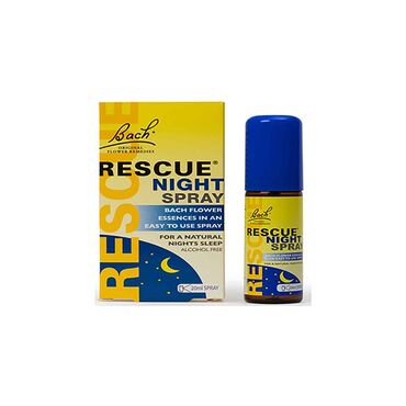 Bach Rescue Remedy Night Spray Ingredients : Water, Glycerine, Sweetener: Xylitol, Acidity regulator: Malic Acid, Preservative: Sodium Benzoate, Flower essences; Helianthemum nummularium, Clematis vitalba, Impatiens glandulifera, Prunus cerasifera, Ornithogalum umbellatum (Rescue) and Aesculus hippocastanum. To use: Activate the spray pump before use. Bring the spray nozzle up to your mouth and apply two sprays onto your tongue. Do not spray into your throat or eyes. Repeat as often as required.