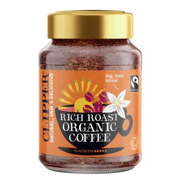 Clipper Fairtrade Organic Rich Roast Instant Coffee Instant coffee, coffee oil (0.1%)