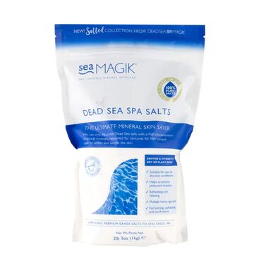 Sea Spa Magik Epsom Salt Bath Salts 100% Pure Dead Sea Minerals;~Magnesium Chloride (MgC12) - 31.0-35.0%~Potassium Chloride (KC1) - 24.0-28.0%Sodium Chloride (NaC1) - 3.0-8.0%~Calcium Chloride (CaC12) - 0.1-0.5%~Bromide (Br-) - 0.3-0.6%~Sulphates (SO4--)~0.05-0.2%~Insolubles 0.05-0.3%~Water of Crystallization - 32.0-38.0%~No. of molecules of water - 5.5-6.1% Dead Sea Salts should be dissolved in bath waterFor Psoriasis:1kg in warm water (37°C). Soak for 20 minutes, rinse off and relax for ½ hour. Repeat every third day. For children under 10 years of age use ¼ kg (or as advised) per bathFor Eczema:¼ to ½ kg in lukewarm water, soak for 20 minutes, rinse and relax. Repeat every third day. For babies, use 1 heaped tablespoonful in a baby bath with a few drops of Spa Magik Skin Softener: repeat every other dayFor Arthritis:½-1kg in a warm bath. Repeat dailyFor sprains, bruises, strains, open wounds:¼ to 1 kg in a warm bathFor Relaxation:1 handful in a warm bath