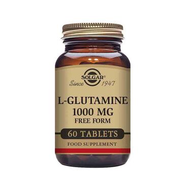 Solgar L-Glutamine 1000mg L-Glutamine (Free Form), Bulking Agents: (microcrystalline cellulose, hydroxypropyl cellulose), Anti-caking Agents: (vegetable stearic acid, vegetable magnesium stearate, silicon dioxide), Glazing Agents: (hydroxypropylmethyl cellulose, Vegetable Glycerin (from Palm Kernel Oil and Coconut Oil)), Cross-Linked Cellulose Gum. As a food supplement for adults take 1 per day