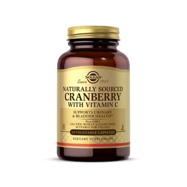 Solgar Natural Cranberry with Vitamin C Cranberry (concentrate powder), Vegetable Capsule Shell: hydroxypropylmethyl cellulose, Vitamin C (as L-Ascorbic acid), Anti-caking Agents: (silicon dioxide, vegetable magnesium stearate). As a food supplement for adults take1- 3 Per Day