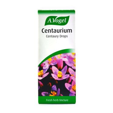 A. Vogel Centaurium Tincture of organically grown fresh aerial parts of Centaurium umbellatum (Centaury), extracted in alcohol (66%V/V) Adults: 10 - 15 drops 3 times daily before meals, in a little water. 