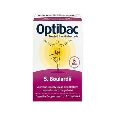 OptiBac Probiotic Saccharomyces Boulardii Live cultures: Saccharomyces boulardii (250mg); vegetarian capsule: hydroxypropyl methylcellulose; filler: potato starch; lubricant: magnesium stearate; antiadherent: silicon dioxide. Can safely be used either on an occasional or daily basis, depending on reasons for use. Adults and children (1 year &amp; over): Take 1 to 4 capsules depending on severity of symptoms, and up to 6 capsules daily; or as professionally directed. OptiBac Probiotics may be used on an ongoing basis.