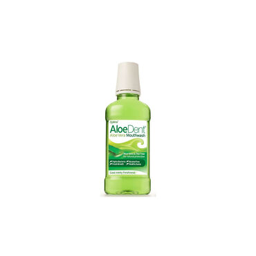 Aloe Dent Mouthwash Aqua, Aloe Barbadensis (Aloe Vera) Leaf Juice, Sorbitol, Polysorbate 20, Citrus Grandis (Grapefruit) Seed Extract, Mentha Piperita (Peppermint) Oil, Sodium Lauroyl Sarcosinate, Aroma, Menthol, Melaleuca Alternifolia (Tea Tree) Leaf Oil, Escin, Centella Asiatica (Gotu Kola) Flower/Leaf/Stem Extract, Xylitol, Phenoxyethanol, Citric Acid, CI 75810 (Chlorophyllin-Copper Complex), Limonene, Linalool. The natural colour of this product may change over time. Fill cap, rinse around mouth thoroughly and spit out.