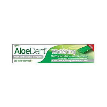 Aloe Dent Whitening Toothpaste Glycerin, Sorbitol, Hydrated Silica, Aloe Barbadensis (Aloe Vera) Leaf Juice, Aqua, Xylitol, Sodium Lauroyl Sarcosinate, Mentha Piperita (Peppermint) Oil, PVP, Hydroxyethylcellulose, Menthol, Melaleuca Alternifolia (Tea Tree) Leaf Oil, Phenoxyethanol, Citric Acid, CI75810 (Chlorophyllin-Copper Complex), Limonene*.

*(constituent of essential oils). Brush twice daily with Aloe Dent for healthy teeth and gums. It is recommended that children should be supervised when brushing their teeth.