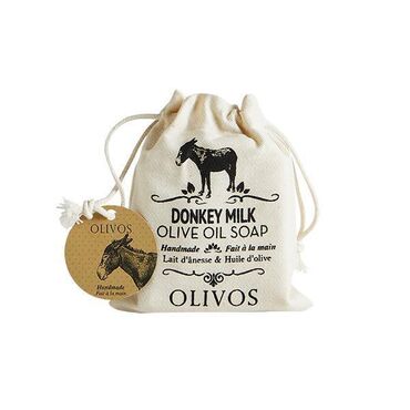 Olivos Donkey Milk Soap Sodium Olivate(oleic acid sodium salt-olive oil) : Helps to keep the body surface clean. Aqua(water) : Solvent, Sodium Chloride(sea salt) : Viscosity controlling, Parfum(natural): Perfuming