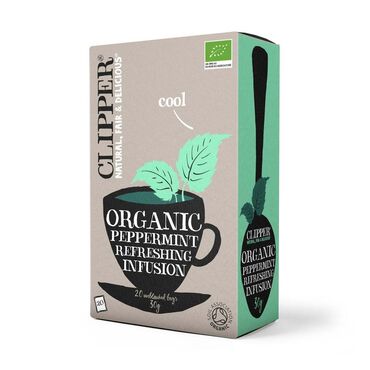Clipper Organic Peppermint Tea Organic peppermint infusion, 30g
Organically Grown Peppermint Always use fresh water, pour it over the tea bag while it is still boiling and allow to infuse for 2-5 minutes.