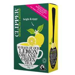 Organic Fairtrade Lemon Green Tea 20s Angled 1080x