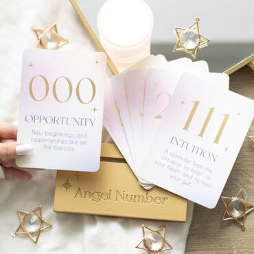 Angel Number Cards with Wooden Stand