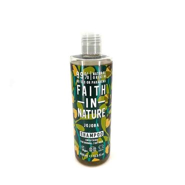 Faith In Nature Shampoo - Jojoba Aqua (Water)***, Ammonium laureth sulfate*, Maris sal (Sea salt), Polysorbate 20*, Simmondsia chinensis (jojoba) seed oil*, Citrus aurantium dulcis (orange) peel oil*, Cananga odorata flower oil*, Melaleuca alternifolia (tea tree) leaf oil*, Ascophyllum nodosum powder**, Potassium sorbate, Sodium benzoate, Citric acid*, Limonene*
* Plant derived
** Wild harvested and sustainable
*** Water from the Lake District Massage the Jojoba Shampoo gently into wet hair, rinse thoroughly until hair is clean and repeat if required. For best results, follow with Jojoba Conditioner. In case of contact with eyes, rinse with clean water immediately. If irritation occurs, stop use. Keep out of reach of children. 

Part of the Faith In Nature natural shampoo range, all of the hair care is Vegan Society Approved, cruelty-free and made using natural and organic ingredients.