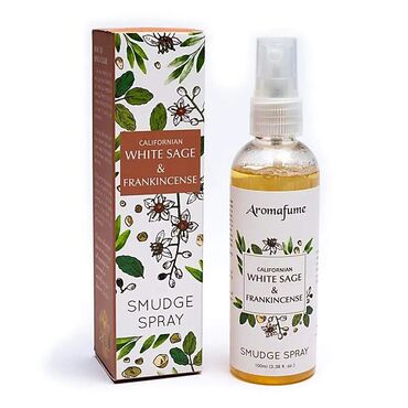 Smudge Spray White Sage & Frankincense IngredientsCrystal Essences, Water DM, Blended Perfume and Essential Oils, Paraben Free Preservatives. Caution For external use onlyUse in a well ventilated areaAvoid direct contact with eyesKeep away from children and pets 