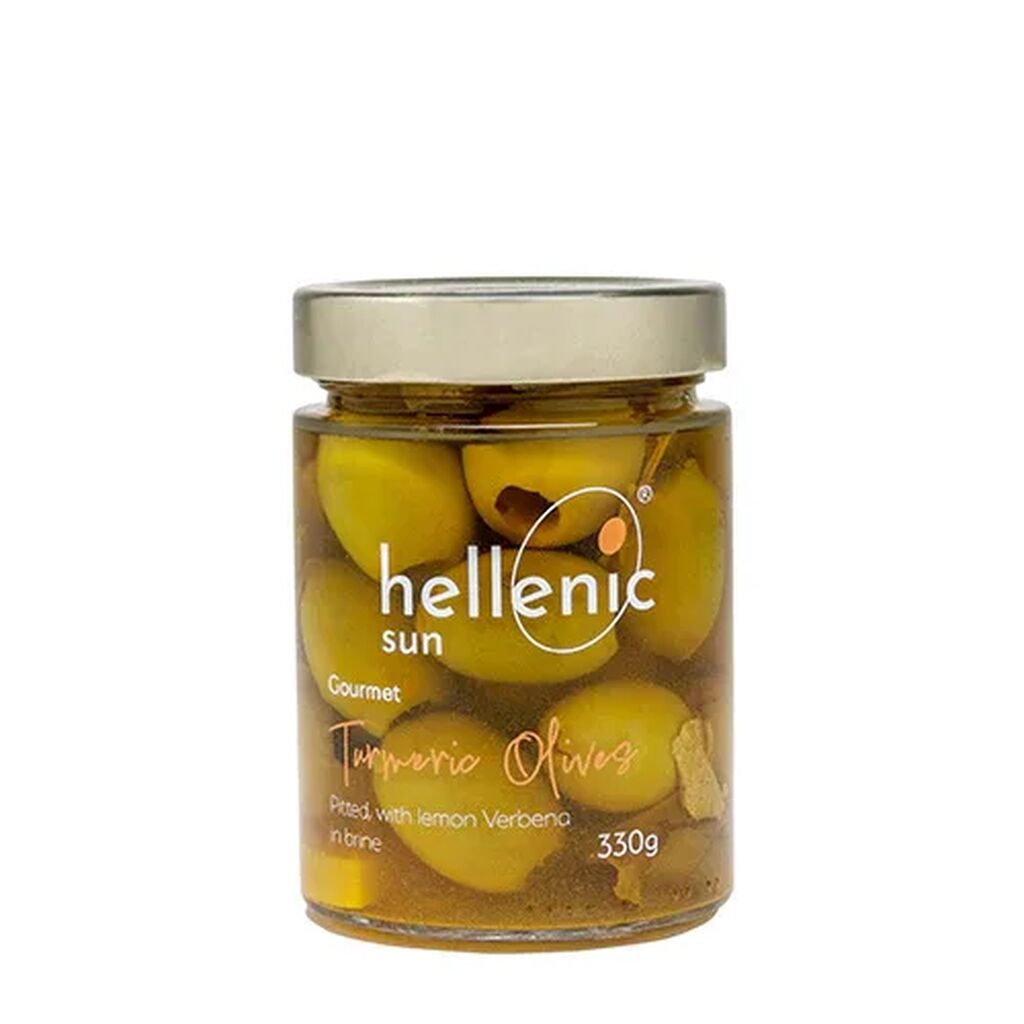 Hellenic Sun Turmeric Olives Pitted