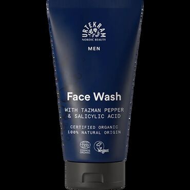 Urtekram Mens Face Wash Aqua, Aloe Barbadensis Leaf Extract*, Sodium Coco-Sulfate, Lauryl Glucoside, Coco-Glucoside, Glycerin, Sodium Chloride, Salicylic Acid, Salix Purpurea Bark Extract*, Tasmannia Lanceolata Fruit/Leaf Extract, Xanthan Gum, Sodium Gluconate, Lactic Acid, Sodium Hydroxide, Parfum. (* = ingredient from organic farming). Emulsify with a small amount of lukewarm water in the morning and evening, massage onto the face then rinse thoroughly.