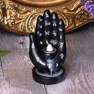 Backflow Incense Burner Black Palmistry Hand