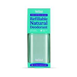 Deodorant wild aqua case and fresh cotton sea salt natural deodorant starter pack