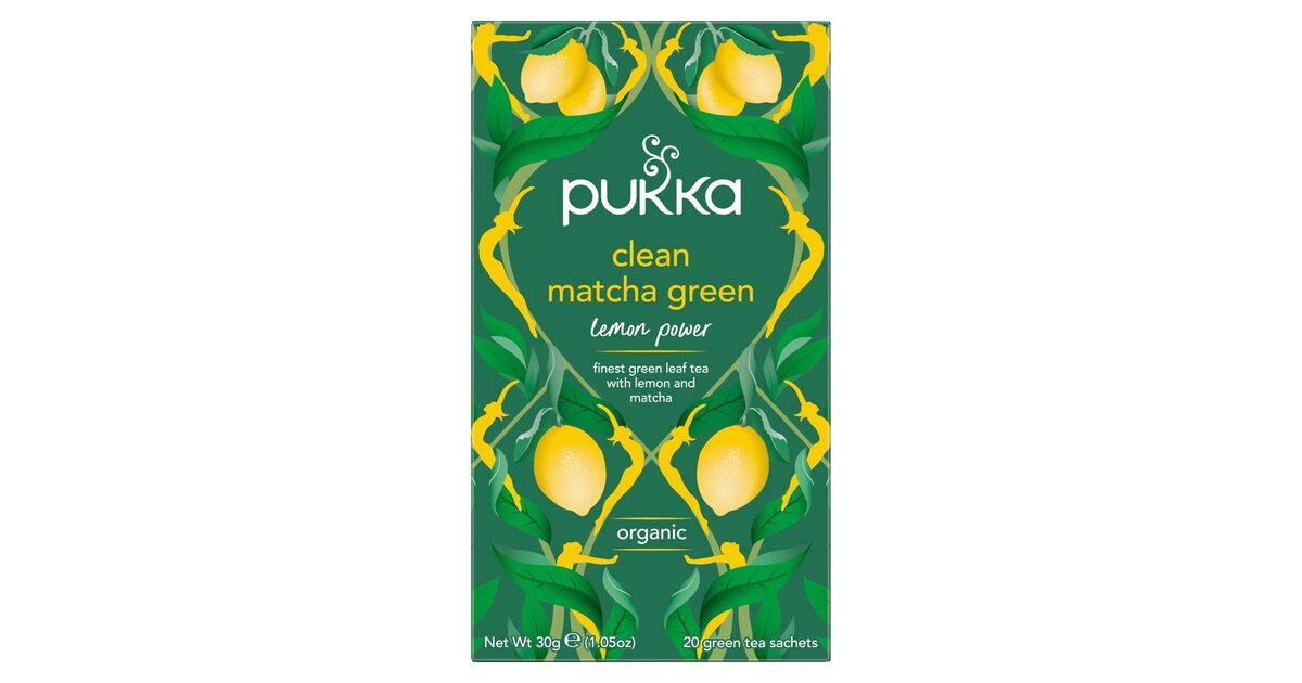 Pukka Herbs | Clean Matcha Green Organic Tea Box | 4 Packs