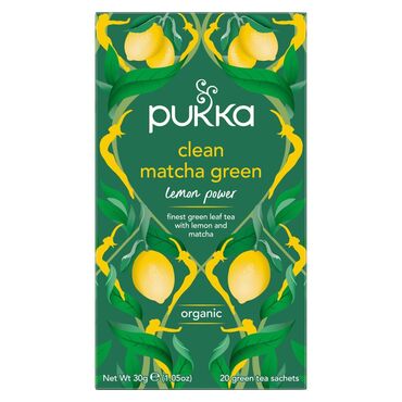 Pukka Clean Matcha Organic Green Tea Sencha Green Whole Leaf Tea (40%), Sweet Fennel Seed, Dandelion Root, Licorice Root, Nettle Leaf, Lemon Essential Oil Flavour*, Turmeric Root, Whole Lemon Peel, Lemon Myrtle Leaf, (*Contains Non Organic Lecithin). Use one tea bag per cup. Leave to brew for 3-4 minutes in freshly boiled water. Enjoyed best without milk or sugar.