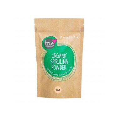 True Natural Goodness Spirulina Powder 100% Spirulina (Arthospiral platensis). Ways to Use:Blend into smoothies, juices, or protein shakesStir into water with lemon for a quick green shotAdd to energy balls, raw treats, or homemade snack barsMix into salad dressings or dips for a superfood boostUse in detox or plant-based recipes for added nutritionTips:Start with ½ to 2 teaspoons daily and increase graduallyBest taken in the morning or early afternoonStore in a cool, dry place and reseal tightly after useA potent, natural boost for energy, immunity, and overall vitality—perfect for clean, green living.