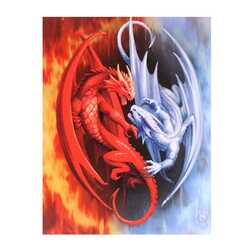 Fire ice dragon wall canvas