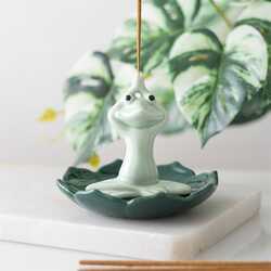 Yoga frog incense burner