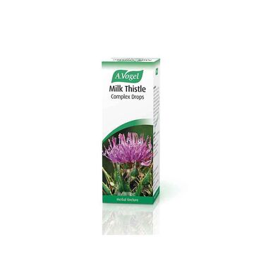 A. Vogel Milk Thistle Complex Drops Contains the tinctures of: fresh Cynara scolymus* (Artichoke) leaves 46%, Silybum marianum (Milk Thistle) dried fruit 32%, fresh Taraxacum officinalis* (Dandelion) herb and root 12% Peumus boldus (Boldo) dried leaf 7% and fresh Mentha piperita* (Peppermint) leaves 3%. Alcohol content 62%v/v Adults: 15-20 drops twice daily in a little water. Children. This product is not recommended for children.