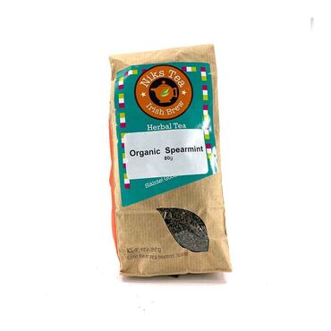 Niks Organic Spearmint Tea 100% organic spearmint crushed leaves Brewing: 1 teaspoon infuse for 5 mins