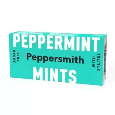 Peppersmith Peppermint Mints Xylitol* (Sweetener), Gum Arabic (Thickener), Calcium Stearate† (Anti Caking Agent), Peppermint Oil, Carnauba Wax (Glazing Agent). *From Trees &amp; Plants †From Vegetable Sources