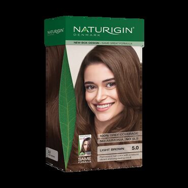 Naturigin Permanent Hair Colour -  Light Brown 5 Light Chocolate Brown Naturigin 5.0100% Permanent Hair Colour Chocolate BrownSLS, Amonia &amp; Parabens free Brown hair dyeContains Certified Organic Ingredients Step 1: Prepare the mixture before starting, empty the tube with Colour Cream ,Light Chocolate Brown 5 (A) into the bottle with Activator (B) and then shake it well.Step 2.1: Apply half of the mixture from the Activator bottle on the re-growth by parting the hair at the scalp and let it work for 20 minutes. Then apply the rest into the remaining hair and leave it for 10 minutes.Step 2.2: Apply all the mixture from the Activator bottle starting on the hair roots and work towards the ends. Then massage the mixture into the hair and the scalp and let it work for 30 minutes. Add a little water to the hair to make the mixture foam, massage the hair and scalp and then rinse well with lukewarm water.Step 3: Apply the content of the After Colour Treatment (C) to the hair and thoroughly work it into the hair and scalp. Massage gently for 2 minutes and then rinse. To support a soft and health result you may apply your regular conditioner immediately after colouring. Repeat if desired.