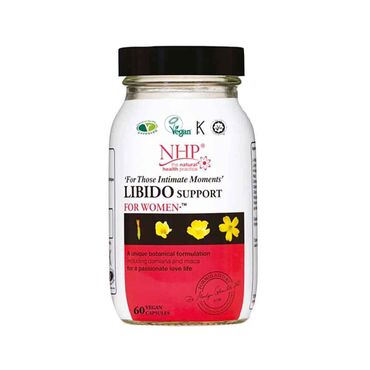 NHP Libido Support L-Histidine 410mg, L-Arginine 200mg,N-Acetyl Cystine 170mg, Maca 110mg, Damiana 75mg, Siberian Ginseng, 65mg, Ginger 20mg, Rhodiola 20mg, Vitamin B3 (as Nicontinamide) 20mg. Capsule Shell: HydroxyPropyl, MethylCellulose. Organic ingredientd used whenever possible. 2 capsules daily, for best results take 1 capsule twice a day with food.
Do not take if planning pregnancy, pregnant or breastfeeding.
Do not exceed recommended intake.
Not suitable for cold sores/herpes sufferers.