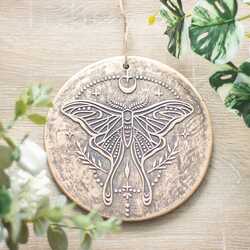 Luna moth plaque