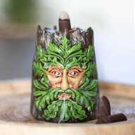 Backflow Incense Burner Green Man Spirit
