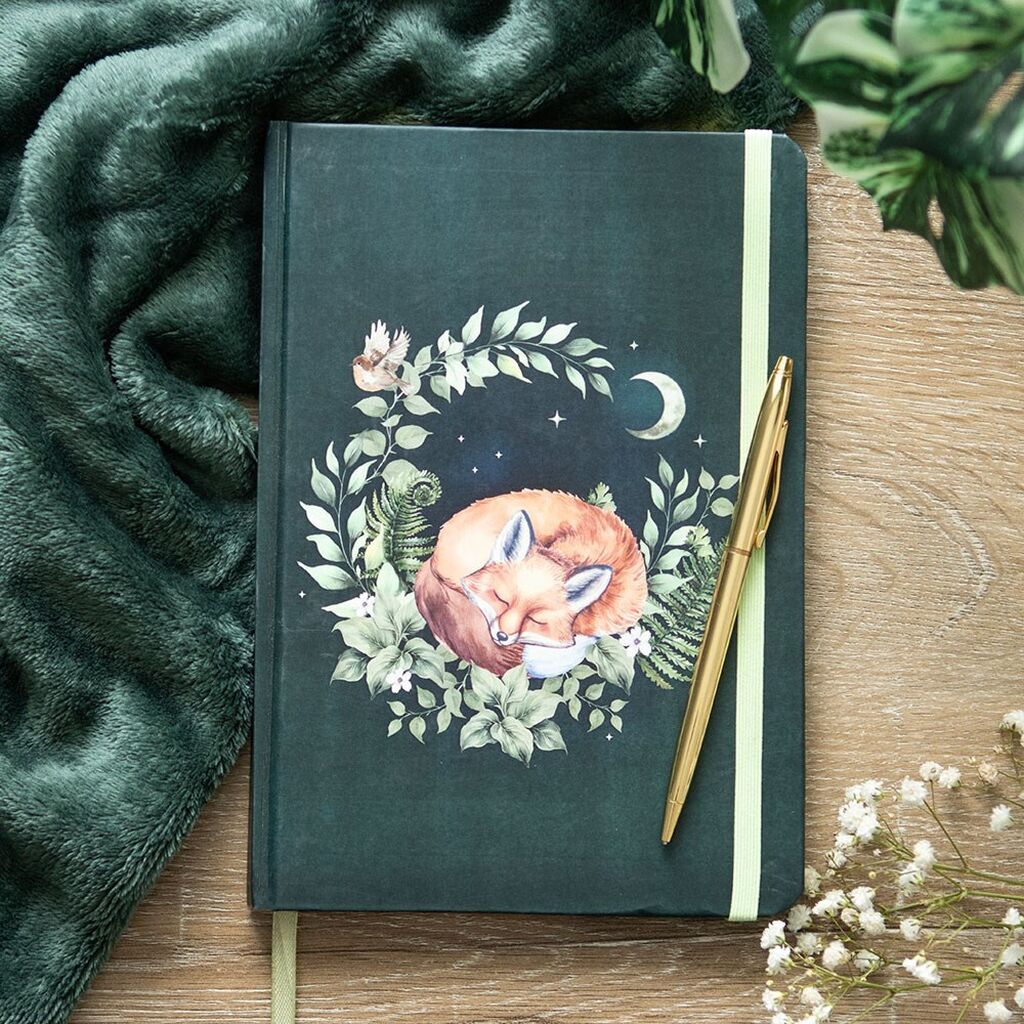 Green sleeping fox notebook