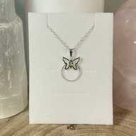 Necklace Sterling Silver Peridot Butterfly