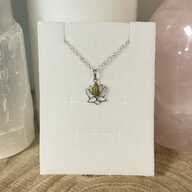 Necklace Sterling Silver Tiger Eye Lotus