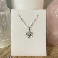 Necklace Sterling Silver Rainbow Moonstone Lotus