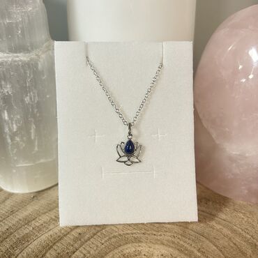 Necklace Sterling Silver Lapis Lazuli Lotus