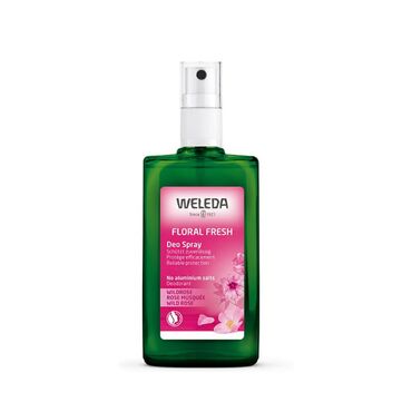 Weleda Wild Floral Fresh Deodorant Spray Alcohol, Water (Aqua), Triethyl Citrate, Sodium Caproyl / Lauroyl Lactylate, Rosa Damascena Extract, Rosa Moschata Leaf Extract, Ammonium Glycyrrhizate, Glycerin, Fragrance (Parfum)*, Limonene*, Linalool*, Citronellol*, Benzyl Alcohol*, Benzyl Benzoate*, Benzyl Salicylate*, Geraniol*, Citral*, Eugenol*, Farnesol*. Apply after showering or bathing as often as necessary. For most people one application lasts all day. Do not spray in the direction of the eyes or mucous membranes. Recycling tip: The bottles, with their spray diffusers make good plant sprays when empty.