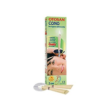 Otosan Ear Cone Beeswax and proplis Insert the narrower part of the ear cone one centimetre into the Comfy applicator. Make sure that the other Comfy applicator is not inside the ear cone
Insert the ear cone into the protective disc (with the silver part facing upwards) until beneath the flame-breaking ring. Light the wider end of the ear cone
Rest your head on a table and insert the ear cone with the Comfy applicator over your outer ear, keeping it in a vertical position
When the flame has burnt down the ear cone to the Flame-breaking ring, take it out of the ear and extinguish it in a glass of water. Repeat this treatment in the other ear
Prior to use, please carefully read the warnings and instructions for use included in the box.