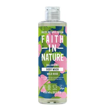 Faith In Nature Wild Rose Body Wash Aqua (Water), Ammonium Lauryl Sulfate*, Caprylyl/Capryl Glucoside*, Cocamidopropyl Betaine*, Glycerin*, Parfum (Fragrance)***, Rosa Canina Seed Oil**, Rosa Centifolia Flower Oil*, Avena Sativa (Oat) Kernel Extract**, Tilia Cordata Flower Extract**, Sambucus Nigra Fruit Extract**, Maris Sal (Sea Salt), Citric Acid*, Sodium Benzoate, Citronellol*, Geraniol**Plant derived **Organic certified ***Natural origin aroma Massage onto wet skin, lather, and rinse. For a bubble bath, add a generous pour under warm running water.