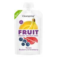 Clearspring Organic Fruit - 100% Fruit Purée - Banana, Blueberry & Strawberry