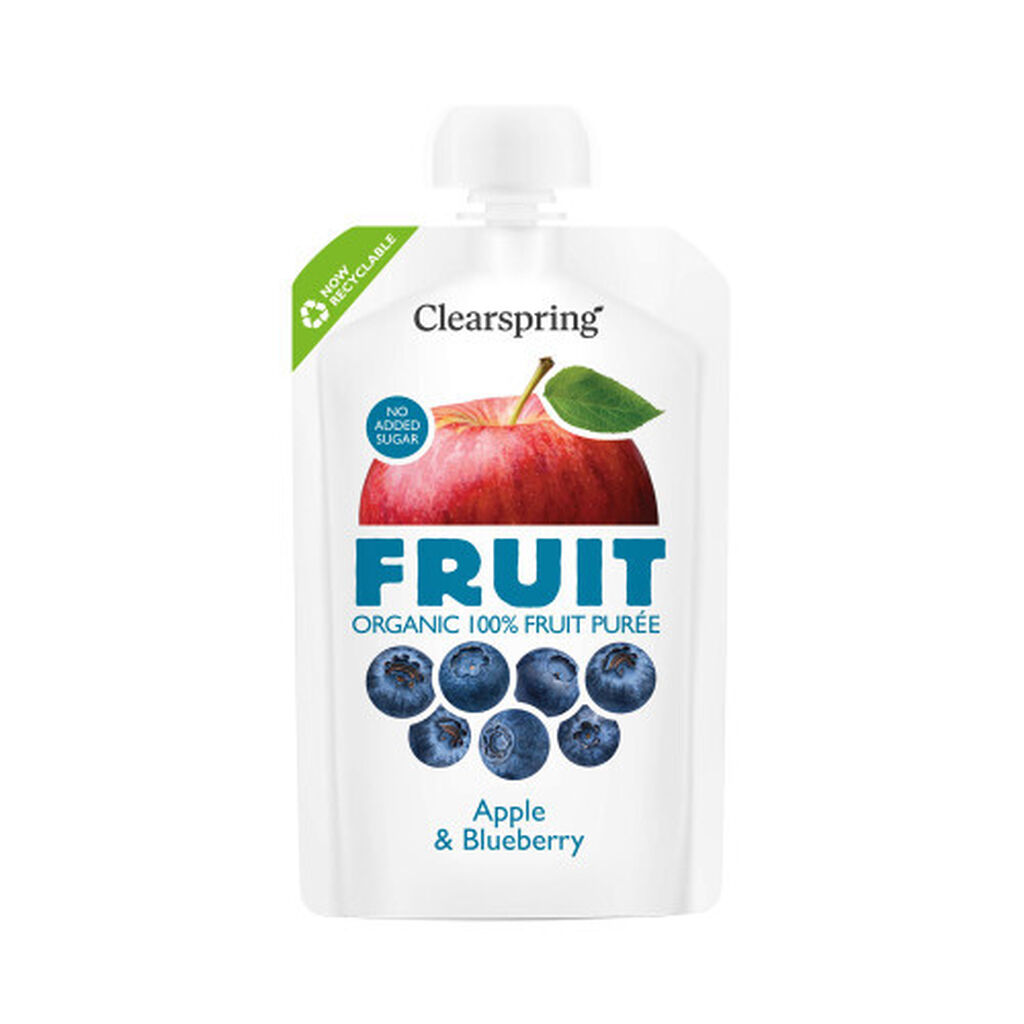 Clearspring apple blueberry fruit puree 100g